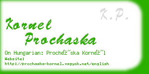 kornel prochaska business card